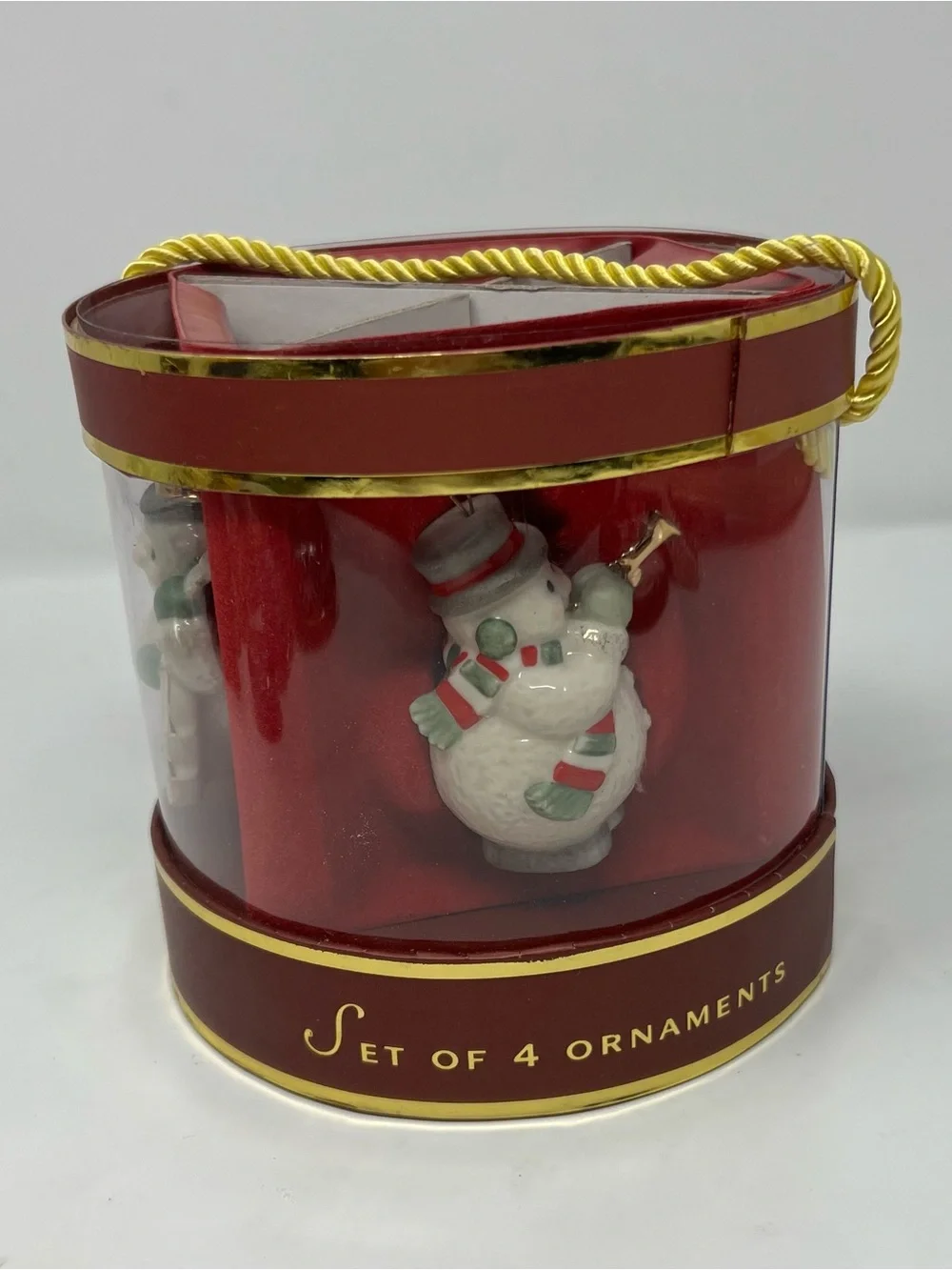Lenox Snowman Ornaments Set Of 4 Mini Playing Instruments In Package No Lid